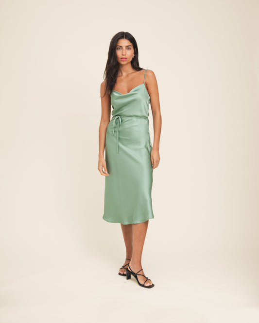 Eva Satin Midi Dress