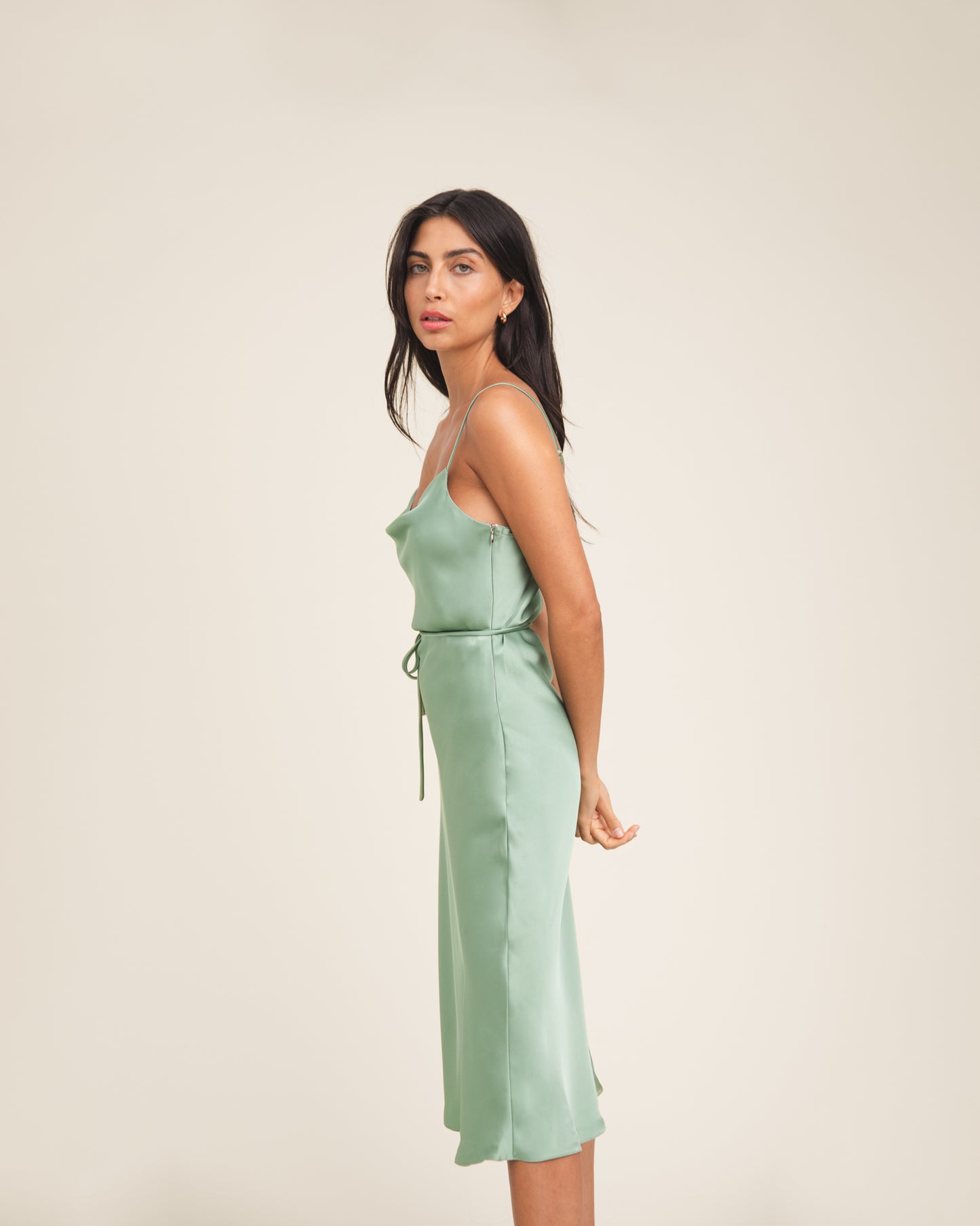 Eva Satin Midi Dress