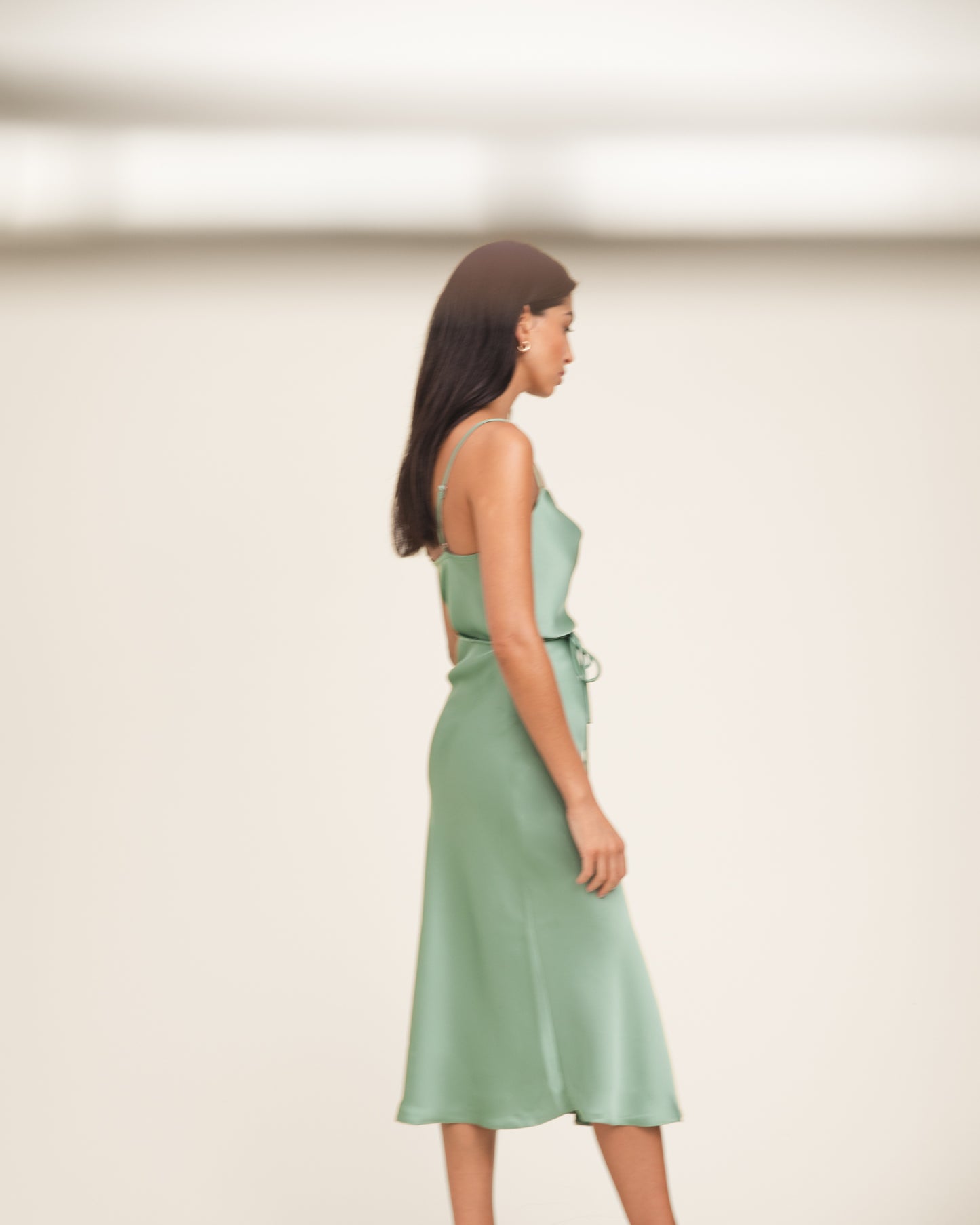 Eva Satin Midi Dress