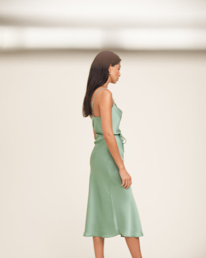 Eva Satin Midi Dress